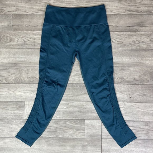 Fabletics Sync Seamless High Waisted 7/8 Leggings Pants Fjord Teal Green sz M - Picture 1 of 7